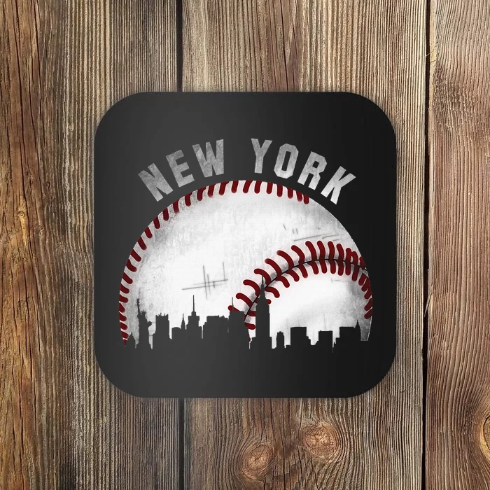 Vintage New York Skyline City Baseball Coaster