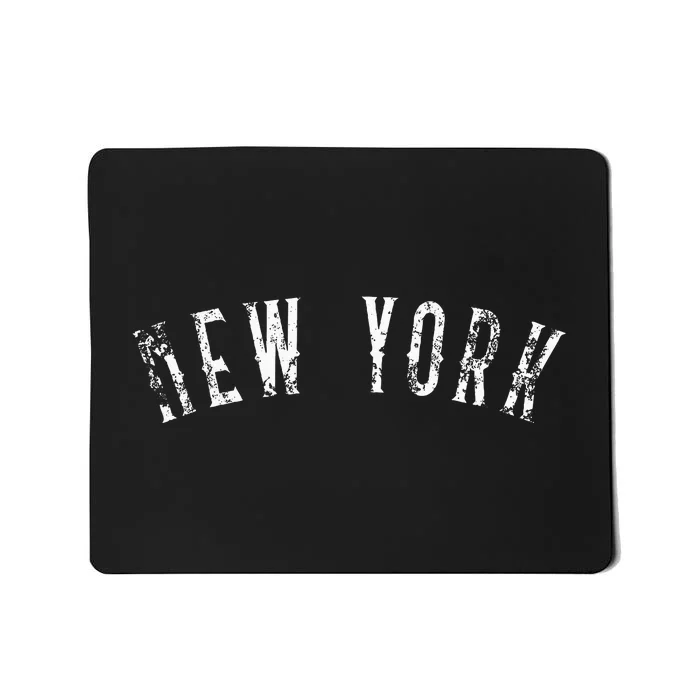 Vintage New York Distressed Text Ny Apparel Mousepad