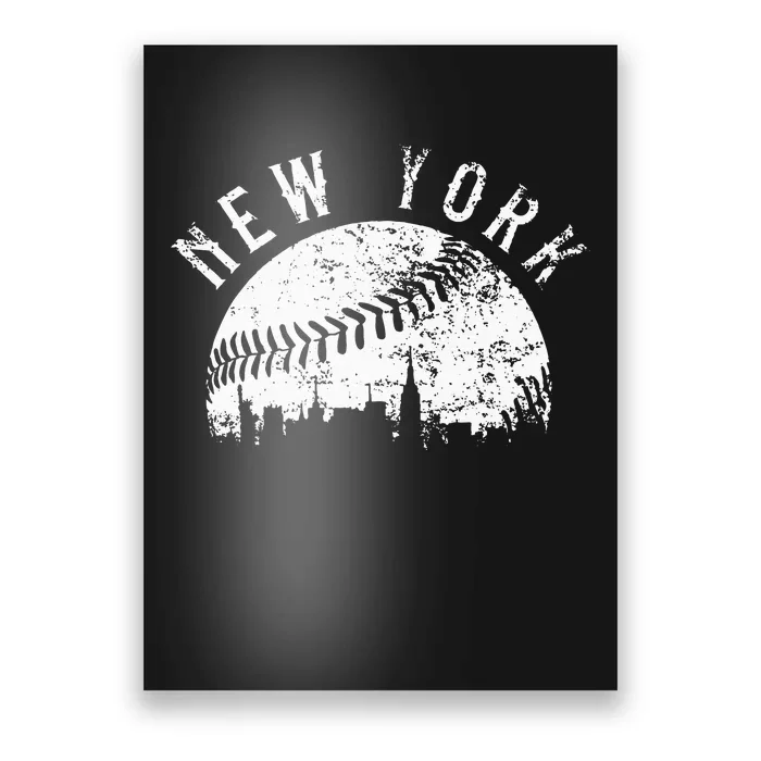 Vintage New York NY Skyline Apparel Poster