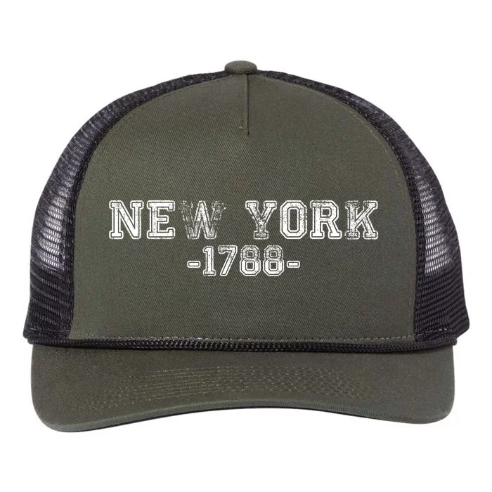 Vintage New York 1788 Retro Rope Trucker Hat Cap