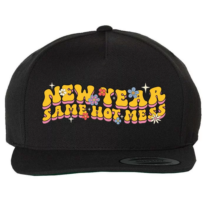 Vintage New Year Eve Funny Same Hot Mess Cool Gift Wool Snapback Cap