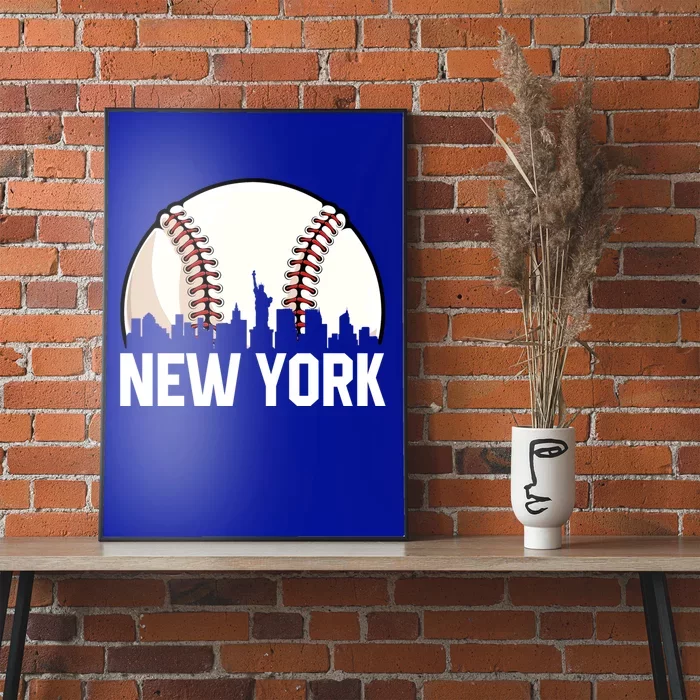 Vintage New York Cityscape Retro Dad Baseball Lover Gift Poster