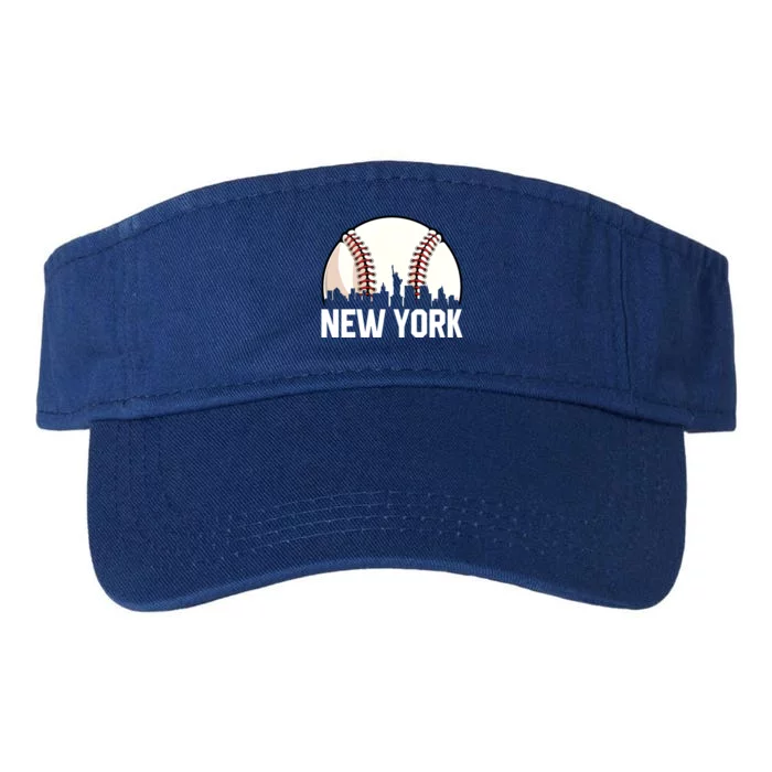 Vintage New York Cityscape Retro Dad Baseball Lover Gift Valucap Bio-Washed Visor