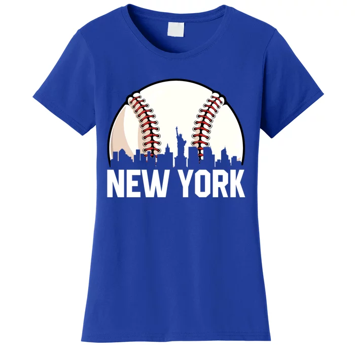 Vintage New York Cityscape Retro Dad Baseball Lover Gift Women's T-Shirt