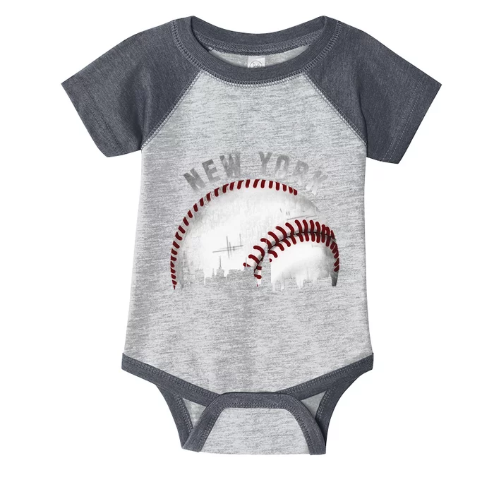 Vintage New York Skyline City Baseball Infant Baby Jersey Bodysuit