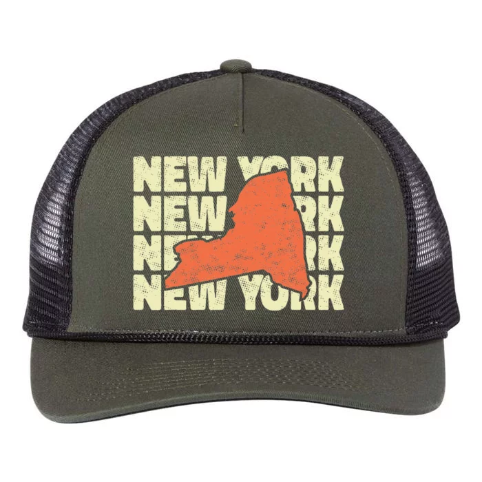 Vintage New York USA State Retro Rope Trucker Hat Cap