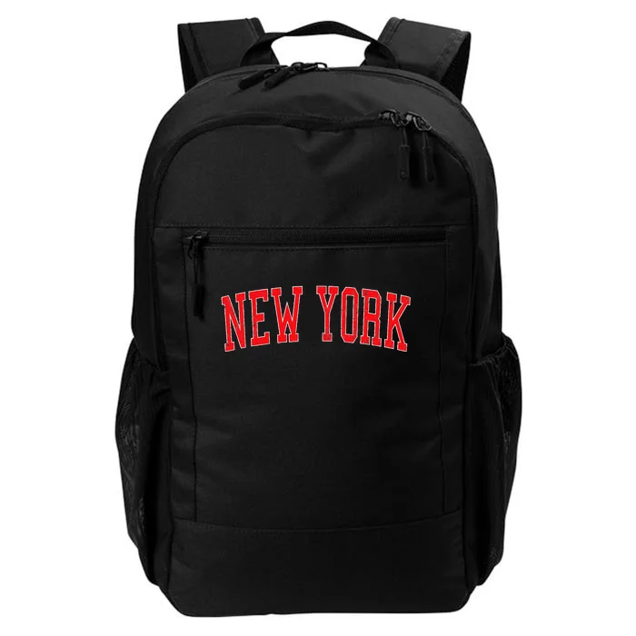 Vintage New York Ny Varsity Style Red Text Daily Commute Backpack