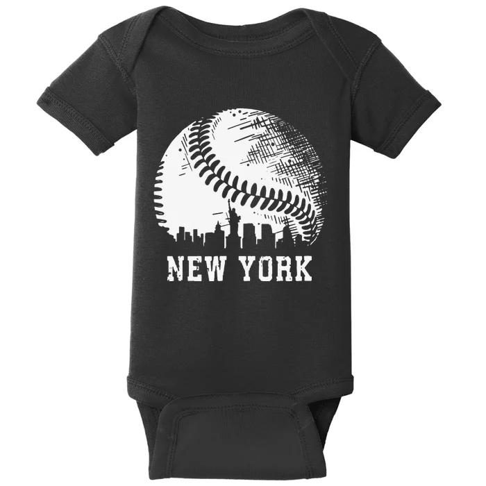 Vintage New York City Baseball Lover Baby Bodysuit