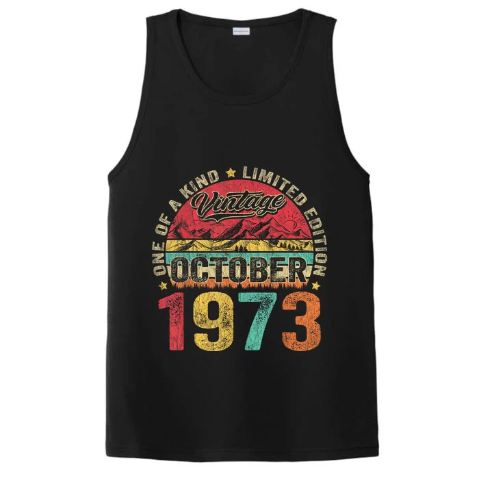 Vintage October 1973 50 Years Old 50th Birthday Gifts Wo Performance Tank