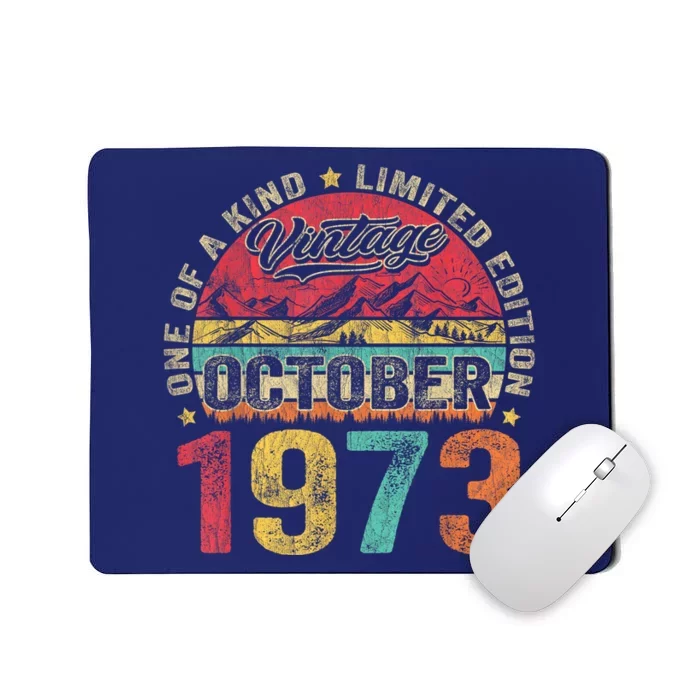 Vintage October 1973 50 Years Old 50th Birthday Gifts Wo Mousepad