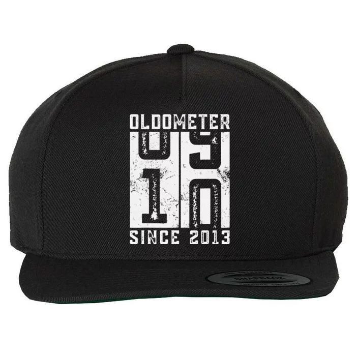 Vintage Oldometer 10 Year Old Birthday Gifts Since 2013 Wool Snapback Cap