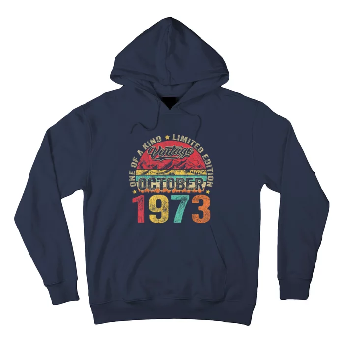 Vintage October 1973 50 Years Old 50th Birthday Gifts Wo Hoodie