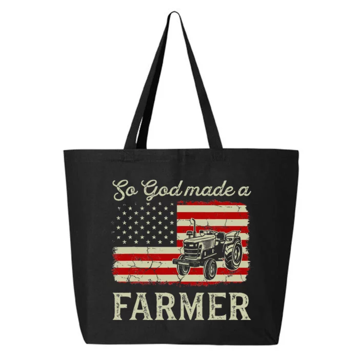 Vintage Old American Flag Patriotic So God Made A Farmer 25L Jumbo Tote