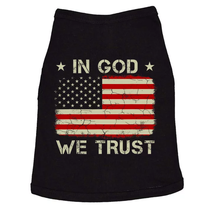 Vintage Old American Flag In God We Trust Christian Doggie Tank