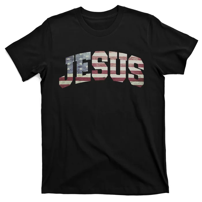 Vintage Old American Flag In God We Trust Christian T-Shirt