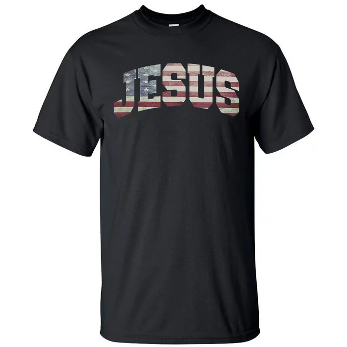 Vintage Old American Flag In God We Trust Christian Tall T-Shirt