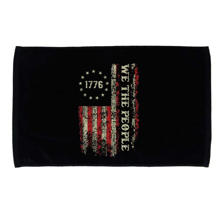 Vintage Old American Flag 1776 We The People 4th Of July Microfiber Hand Towel