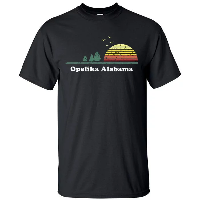 Vintage Opelika Alabama Sunset Souvenir Print Tall T-Shirt