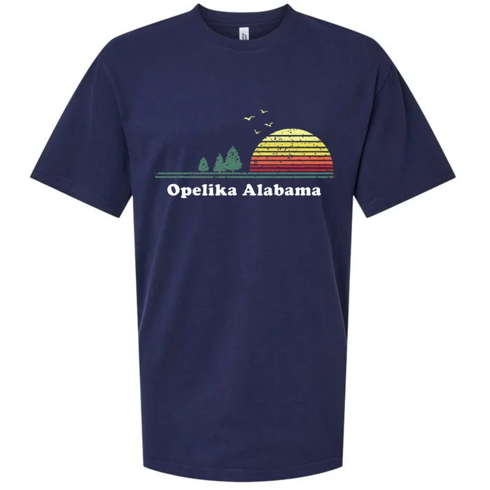 Vintage Opelika Alabama Sunset Souvenir Print Sueded Cloud Jersey T-Shirt