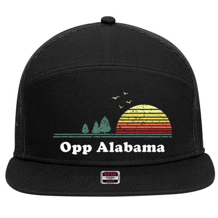 Vintage Opp Alabama Sunset Souvenir Print 7 Panel Mesh Trucker Snapback Hat