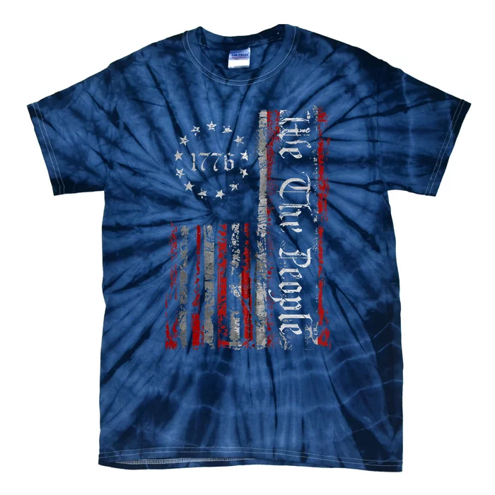 Vintage Old American Flag Patriotic 1776 We The People USA Tie-Dye T-Shirt