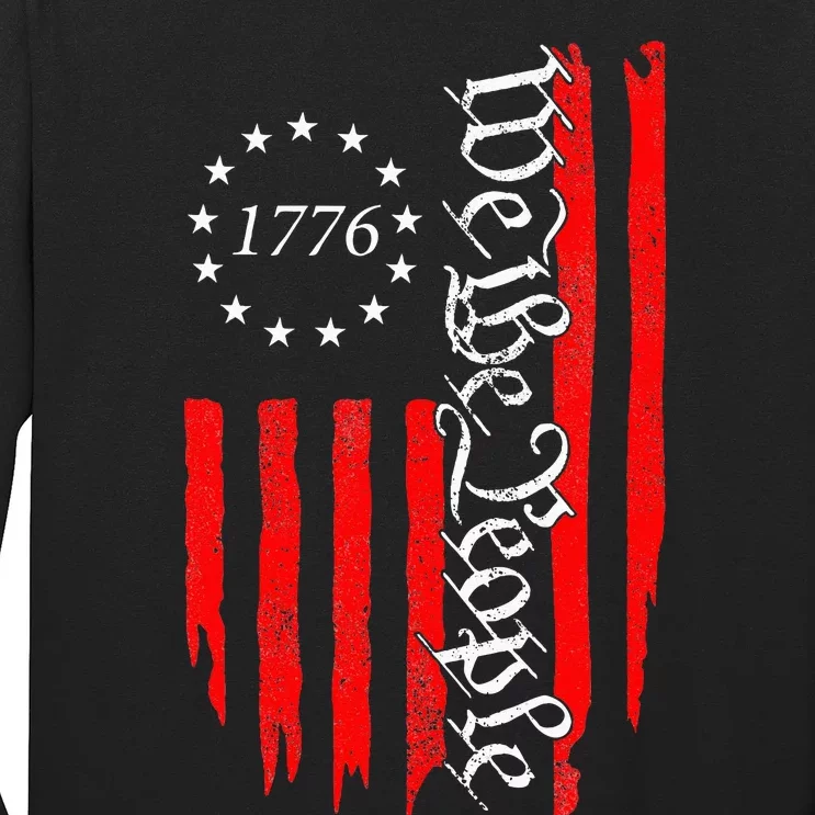 Vintage Old American Flag 4th July 1776 We The People USA Long Sleeve Shirt