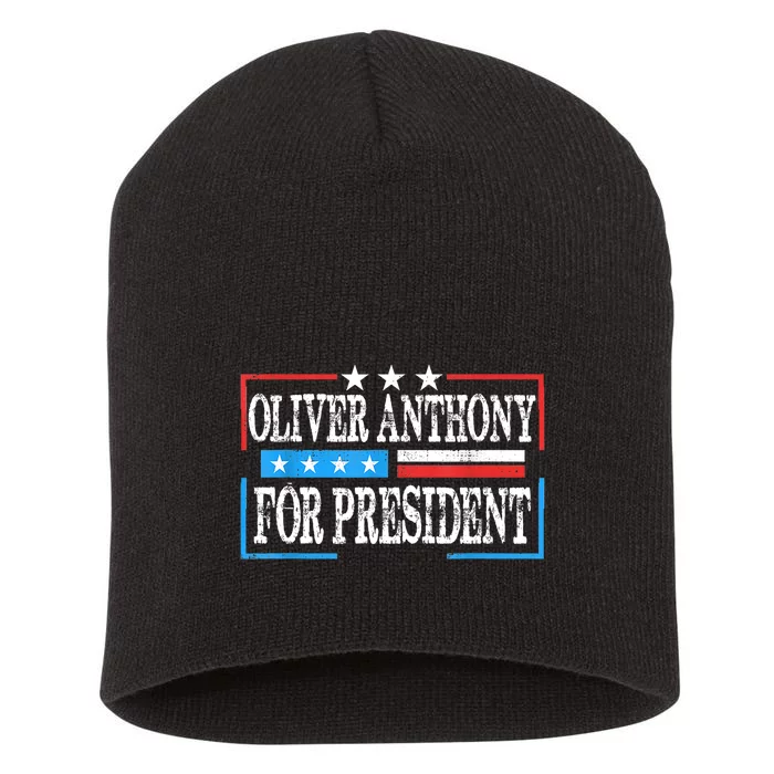 Vintage Oliver Anthony For President 2024 Short Acrylic Beanie