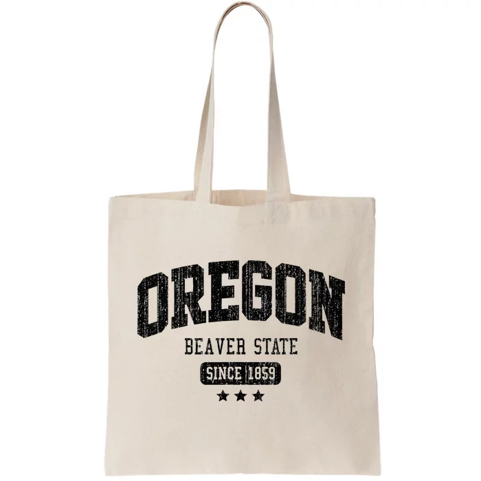 Vintage Oregon Beaver State Athletic Black Rough Tote Bag