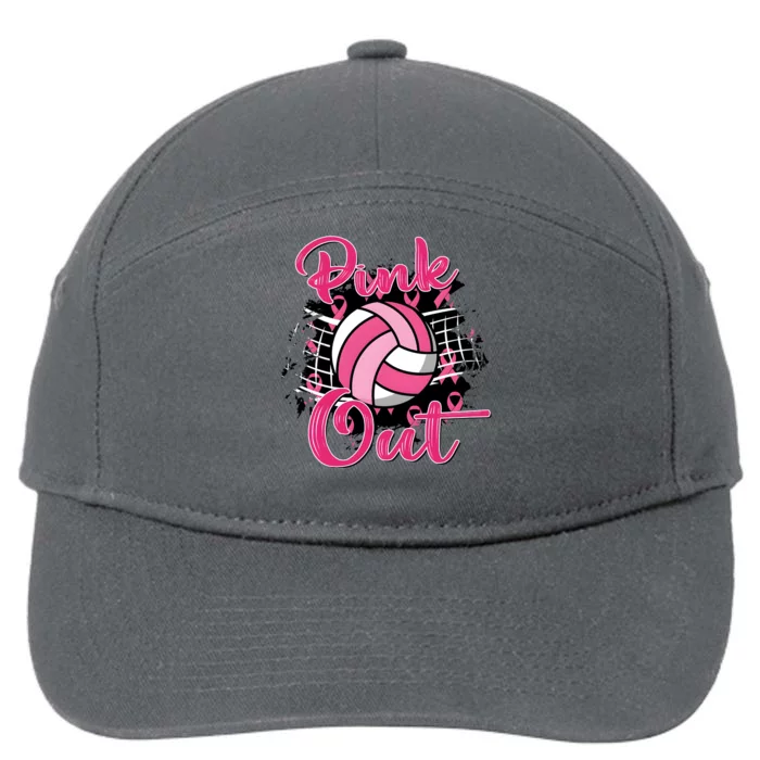 Volleyball Out Breast Cancer Awareness 7-Panel Snapback Hat