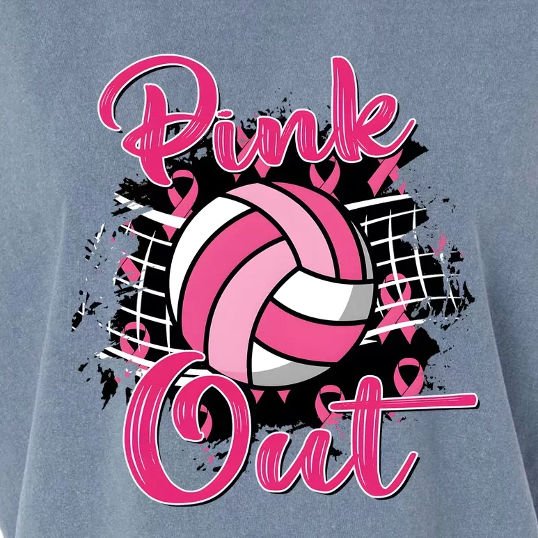 Volleyball Out Breast Cancer Awareness Garment-Dyed Women's Muscle Tee