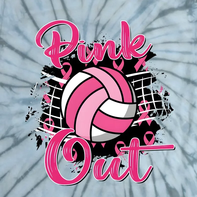 Volleyball Out Breast Cancer Awareness Tie-Dye T-Shirt