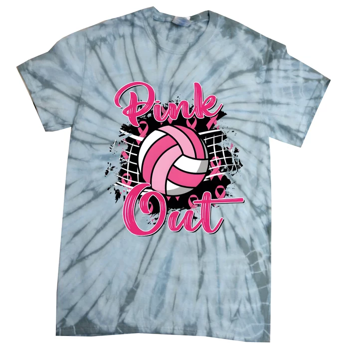 Volleyball Out Breast Cancer Awareness Tie-Dye T-Shirt