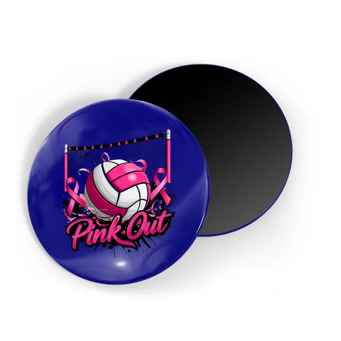 Volleyball Out Breast Cancer Awareness Ribbon Magnet