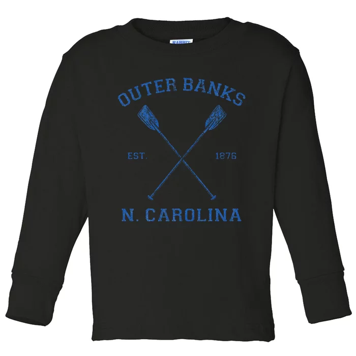 Vintage O.U.T.E.R B.A.N.K.S North Carolina Vacation Toddler Long Sleeve Shirt