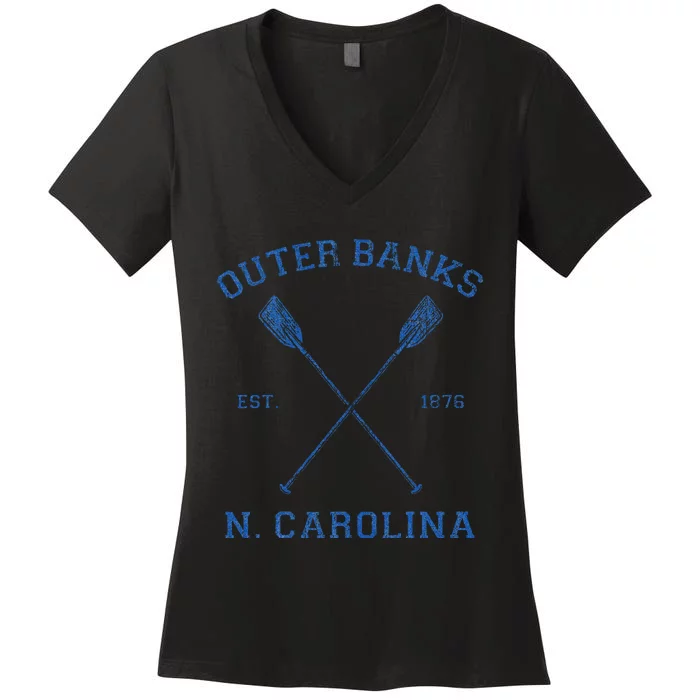 Vintage O.U.T.E.R B.A.N.K.S North Carolina Vacation Women's V-Neck T-Shirt