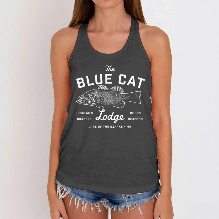 Vintage Ozark Blue Cat Lodge Missouri Women's Knotted Racerback Tank