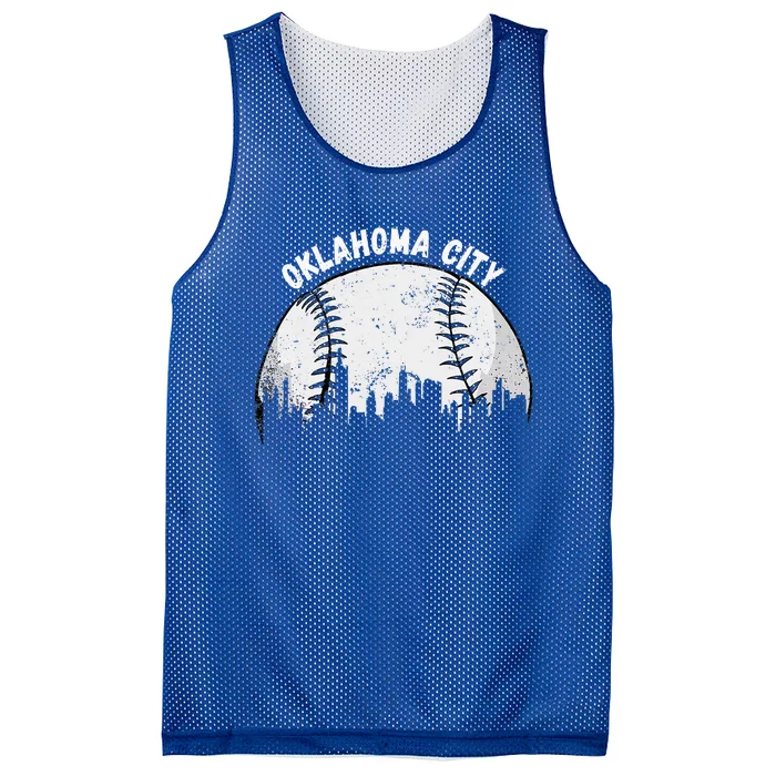 Vintage Oklahoma City Skyline Apparel Funny Baseball Mesh Reversible Basketball Jersey Tank