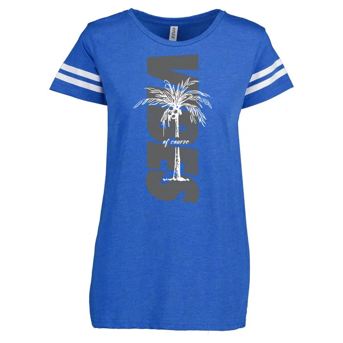 Vibes Of Course Summer Palm Tree Vintage Enza Ladies Jersey Football T-Shirt