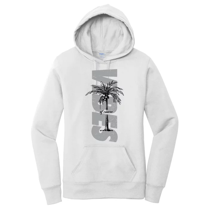 Vibes Of Course Summer Palm Tree Vintage Women's Pullover Hoodie