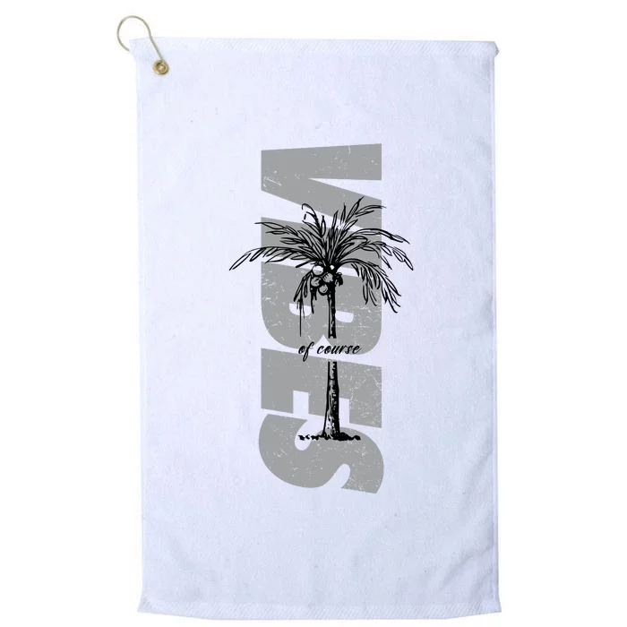 Vibes Of Course Summer Palm Tree Vintage Platinum Collection Golf Towel