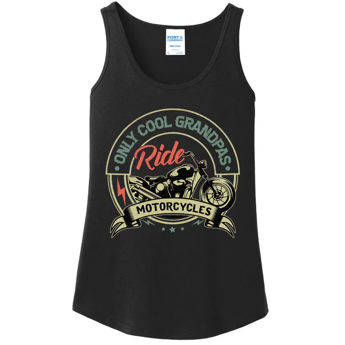 Vintage Only Cool Grandpas Ride Motorcycles Ladies Essential Tank