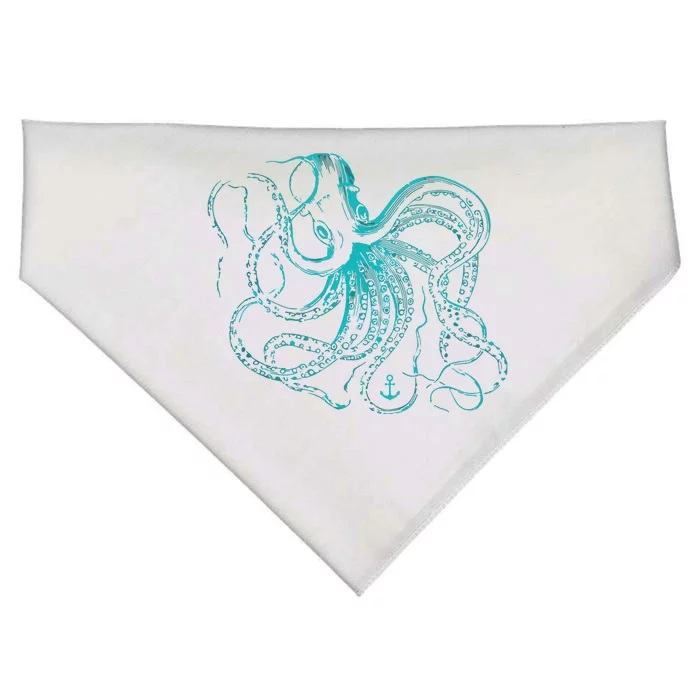 Vintage Octopus Cool Retro Marine Biologist Ocean Sea Life Tank Top USA-Made Doggie Bandana