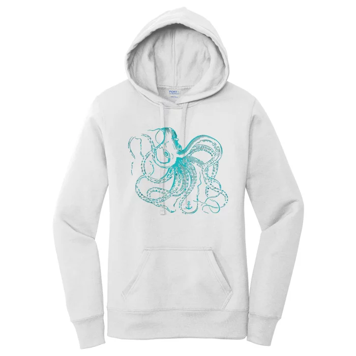 Vintage Octopus Cool Retro Marine Biologist Ocean Sea Life Tank Top Women's Pullover Hoodie