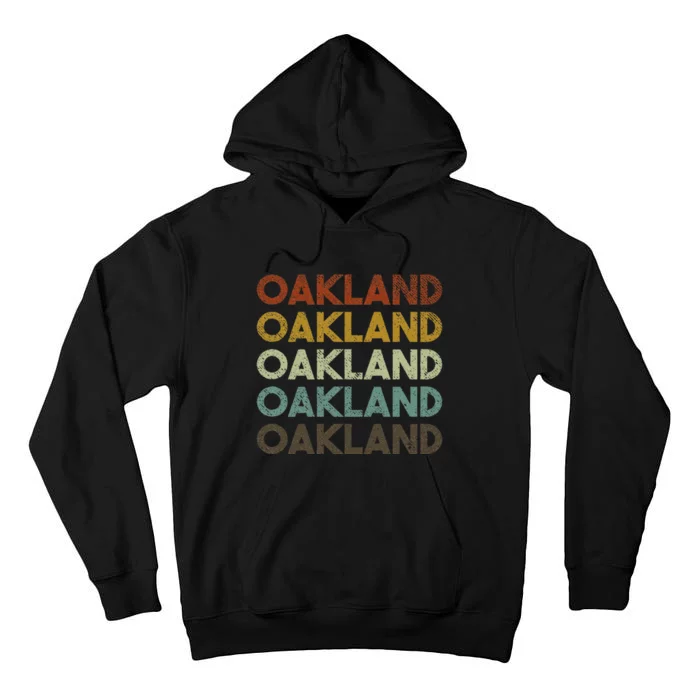 Vintage Oakland California 80s Retro Style Tall Hoodie