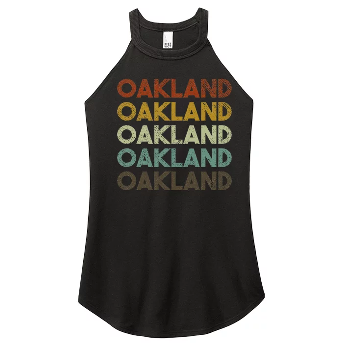 Vintage Oakland California 80s Retro Style Women’s Perfect Tri Rocker Tank