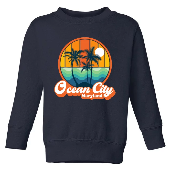 Vintage Ocean City Maryland Summer Vacation Beach Souvenirs Toddler Sweatshirt