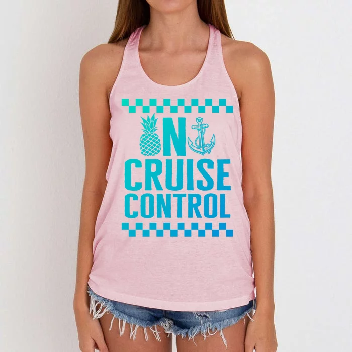 Vacation On Cruise Lover Control Summer Cruise Trip Beach Lo Cool Gift Women's Knotted Racerback Tank