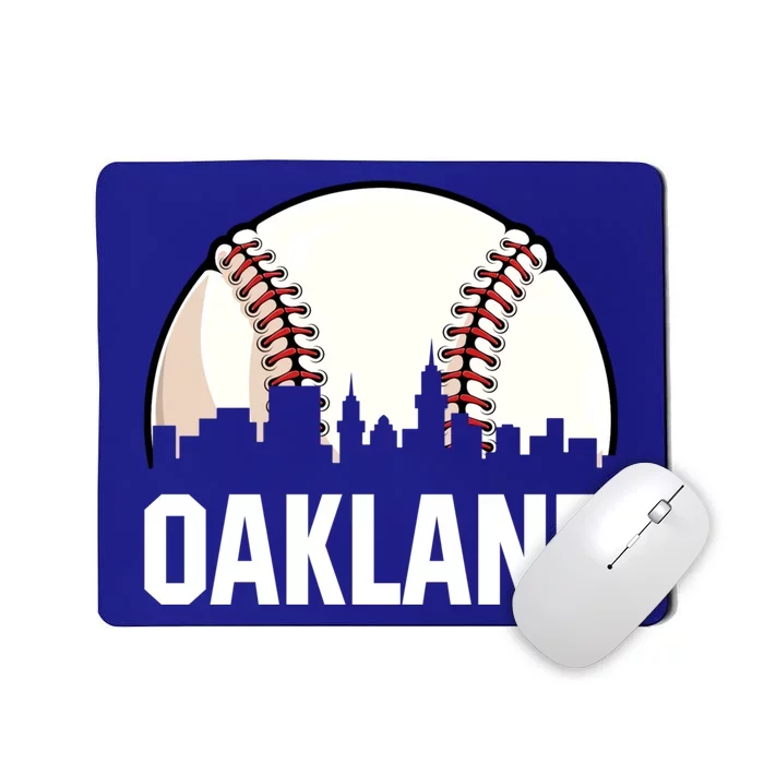 Vintage Oakland Cityscape Retro Dad Baseball Lover Gift Mousepad