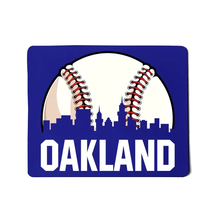 Vintage Oakland Cityscape Retro Dad Baseball Lover Gift Mousepad