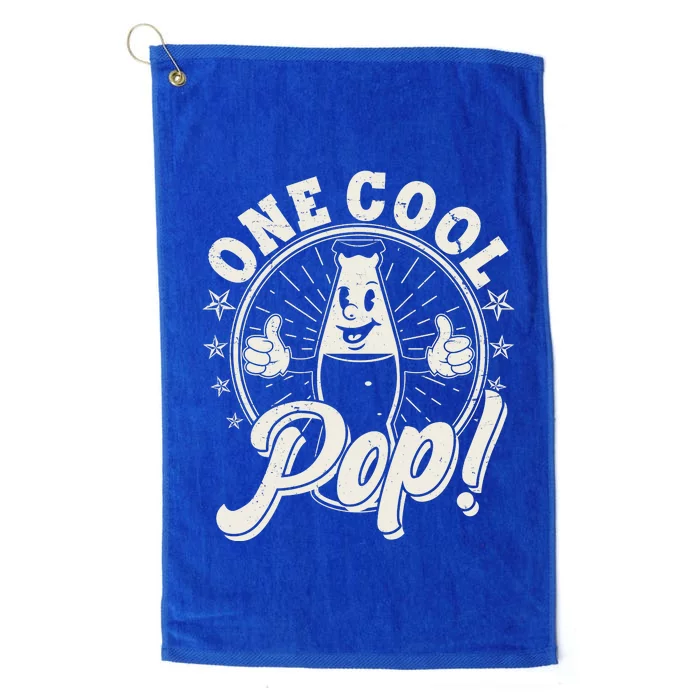 Vintage One Cool Pop Dad Grandpa Retro Cartoon Soda Pop Platinum Collection Golf Towel